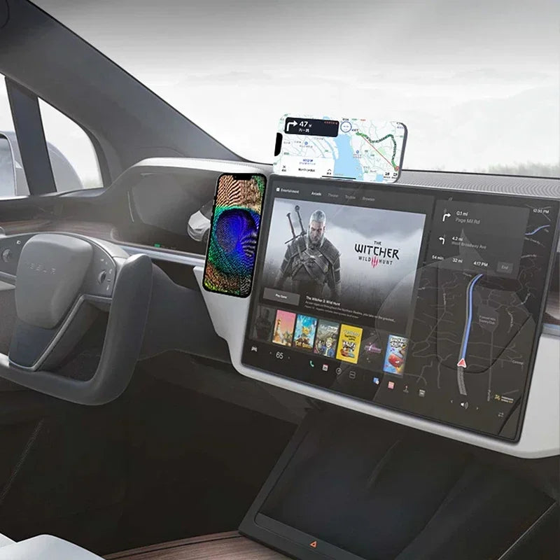 حامل هاتف مغناطيسي لشاشات السيارات والمنصات - Car screen magnetic phone mount for Tesla and monitors