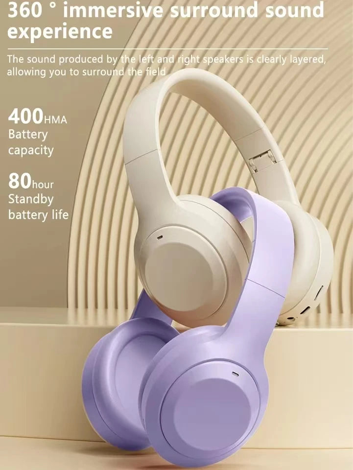 سماعة بلوتوث بنفسجية أنيقة - Elegant Purple Bluetooth Headphones

