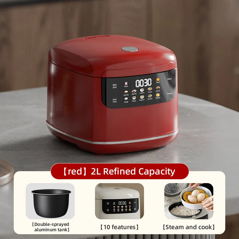 قدر أرز كهربائي ذكي 2 لتر مع جهاز توقيت | Smart Electric Rice Cooker 2L with Timer
