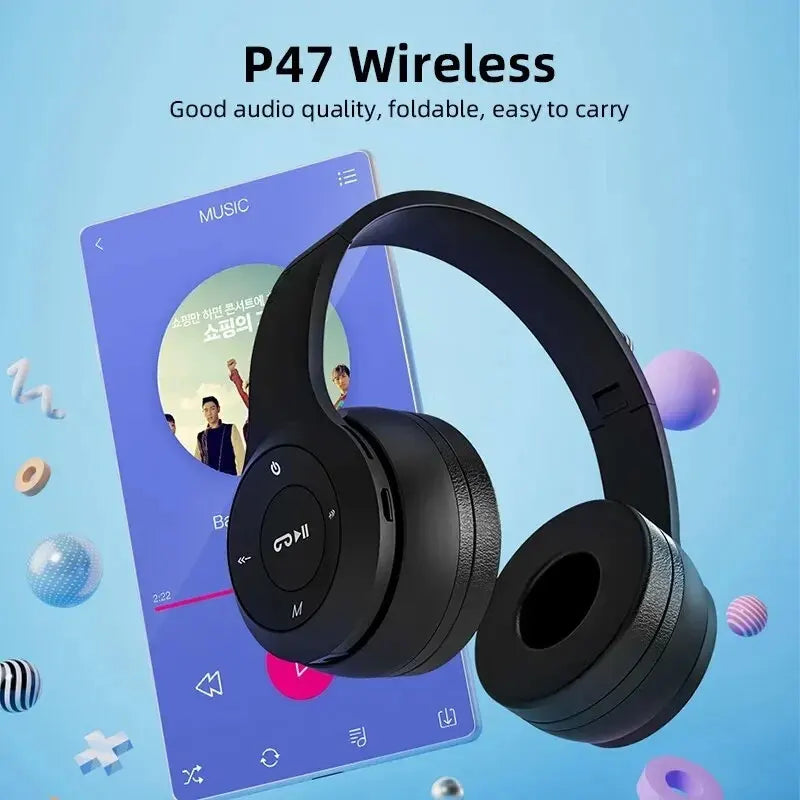 سماعة بلوتوث P47 متوافقة مع جميع الأجهزة - P47 Bluetooth Headphones Compatible with All Devices

