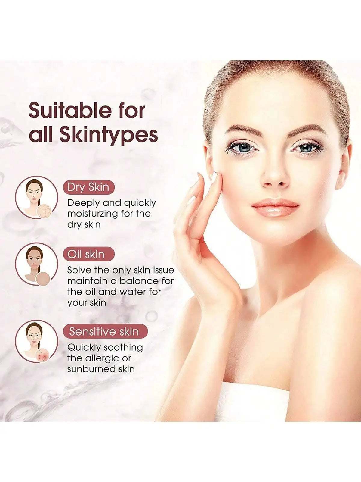 مناسب لجميع أنواع البشرة (الدهنية، الجافة، والمختلطة) - Suitable for all skin types.