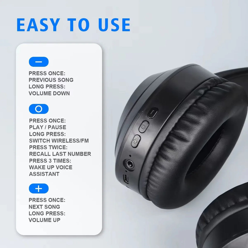 سماعة بلوتوث سوداء كلاسيكية - Classic Black Bluetooth Headphones
