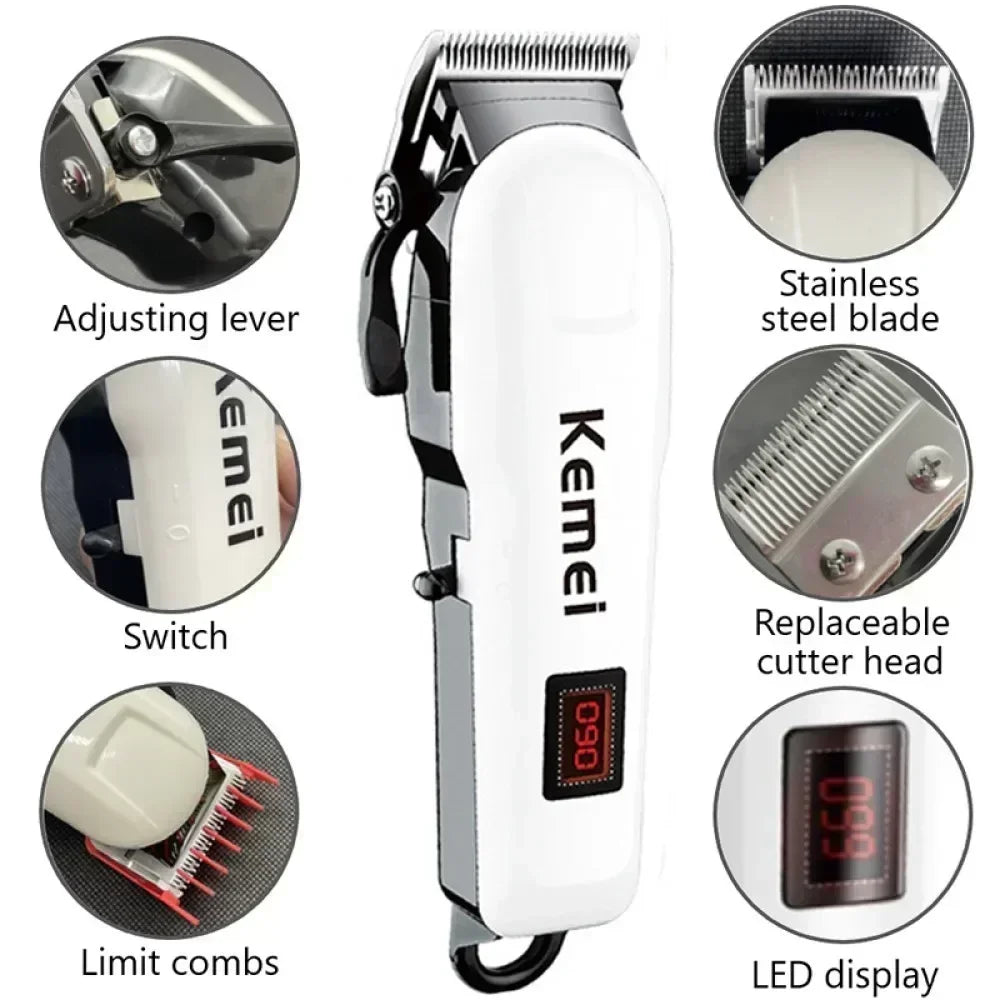 ماكينة حلاقة قابلة للشحن مع شاشة LED | Rechargeable Hair Clipper with LED Display
