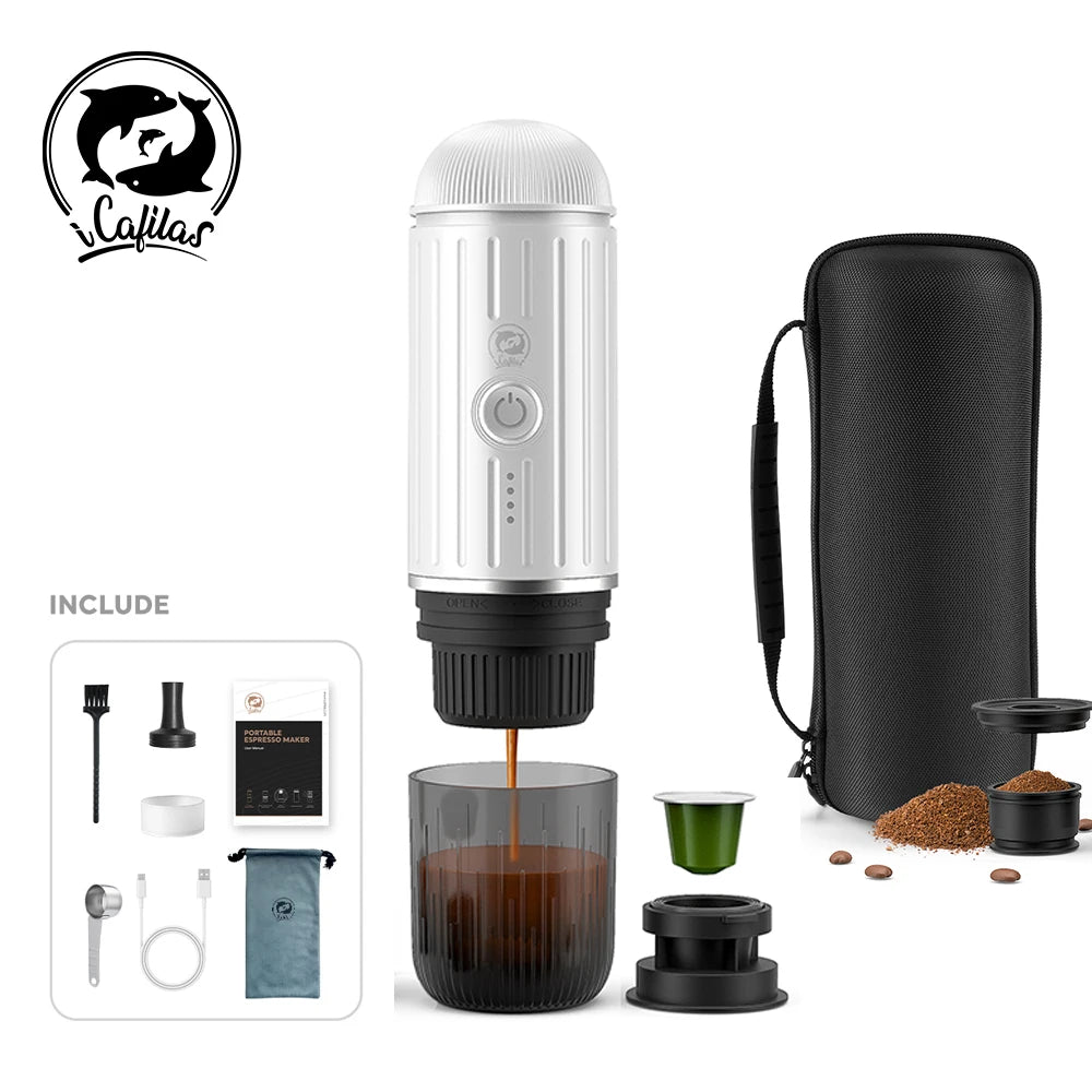 
ماكينة قهوة إسبريسو محمولة لاسلكية - منظر أمامي | Portable Wireless Espresso Coffee Maker - Front View


