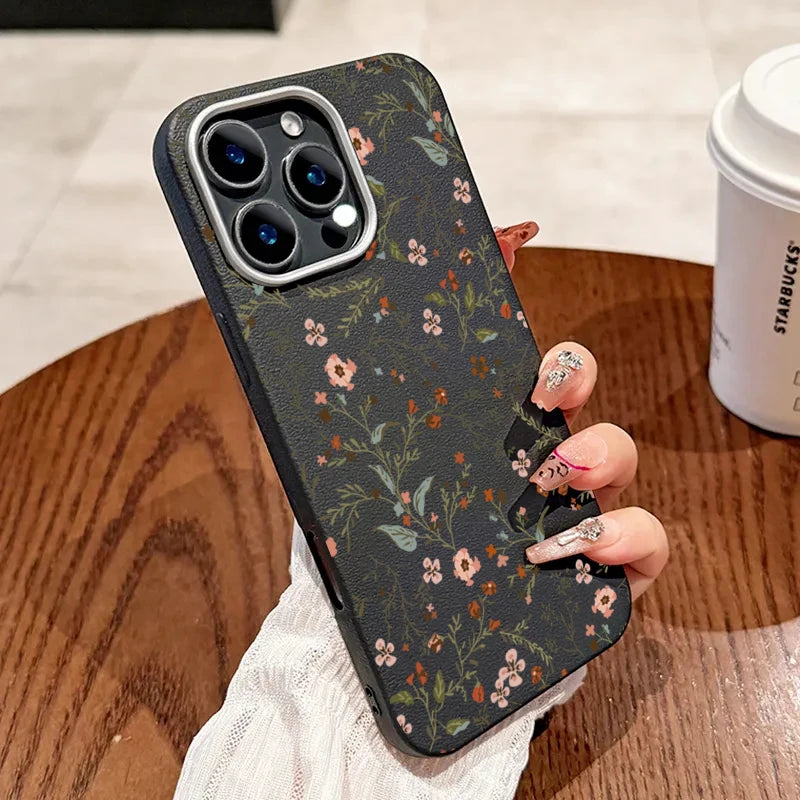 كفر حماية فاخر للآيفون بزهور صغيرة - Luxury Protective iPhone Case Small Flowers



